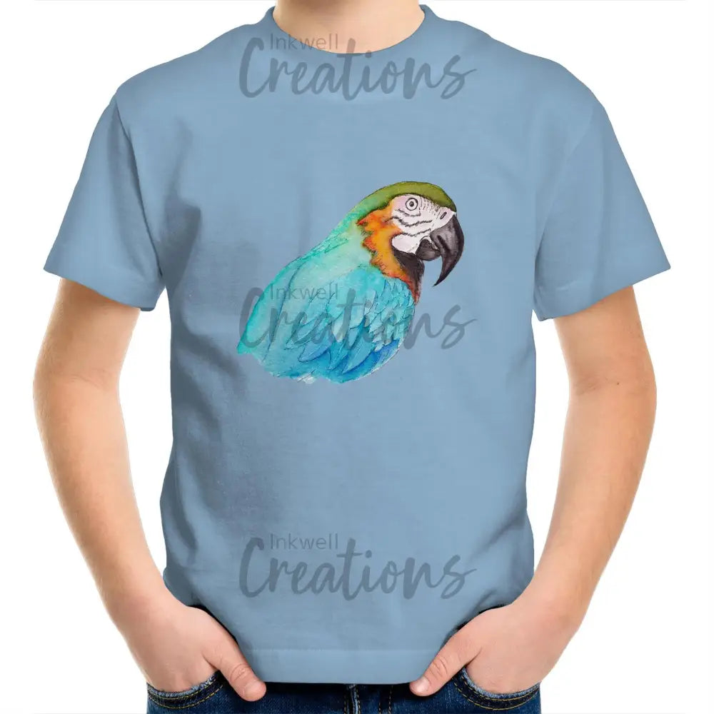 Parrot Colour Kids Youth T-Shirt Carolina Blue / 2