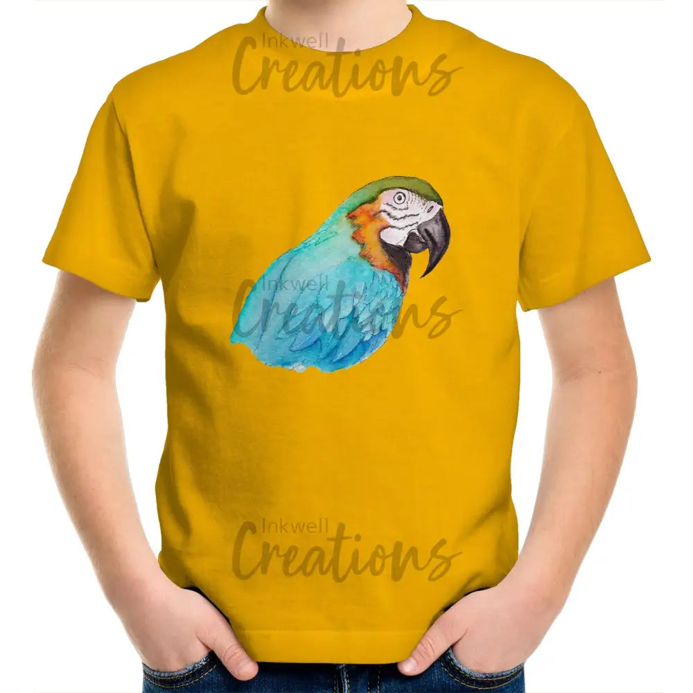 Parrot Colour Kids Youth T-Shirt Gold / 2