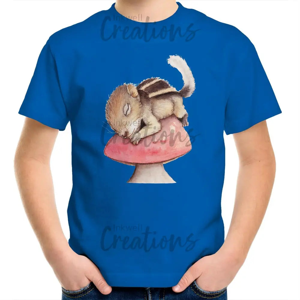Sleeping Squirrel - Kids T-Shirt Bright Royal / 2