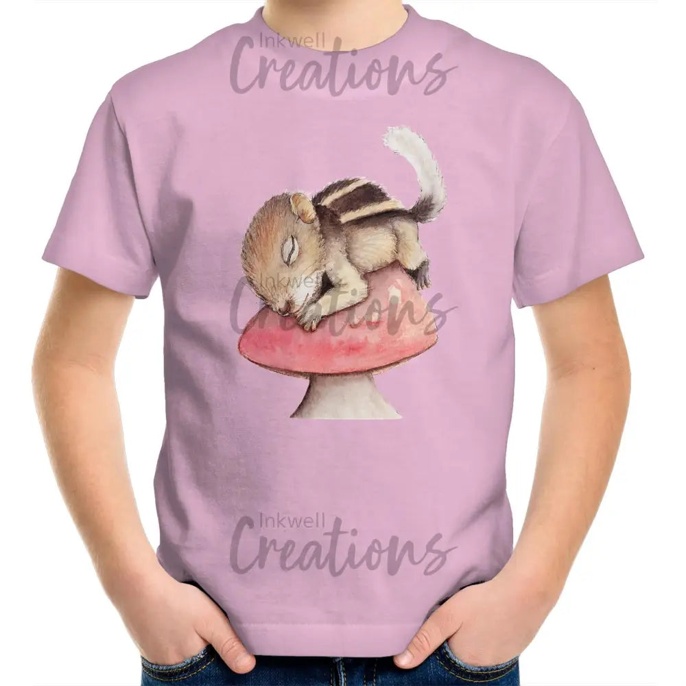 Sleeping Squirrel - Kids T-Shirt Pink / 2