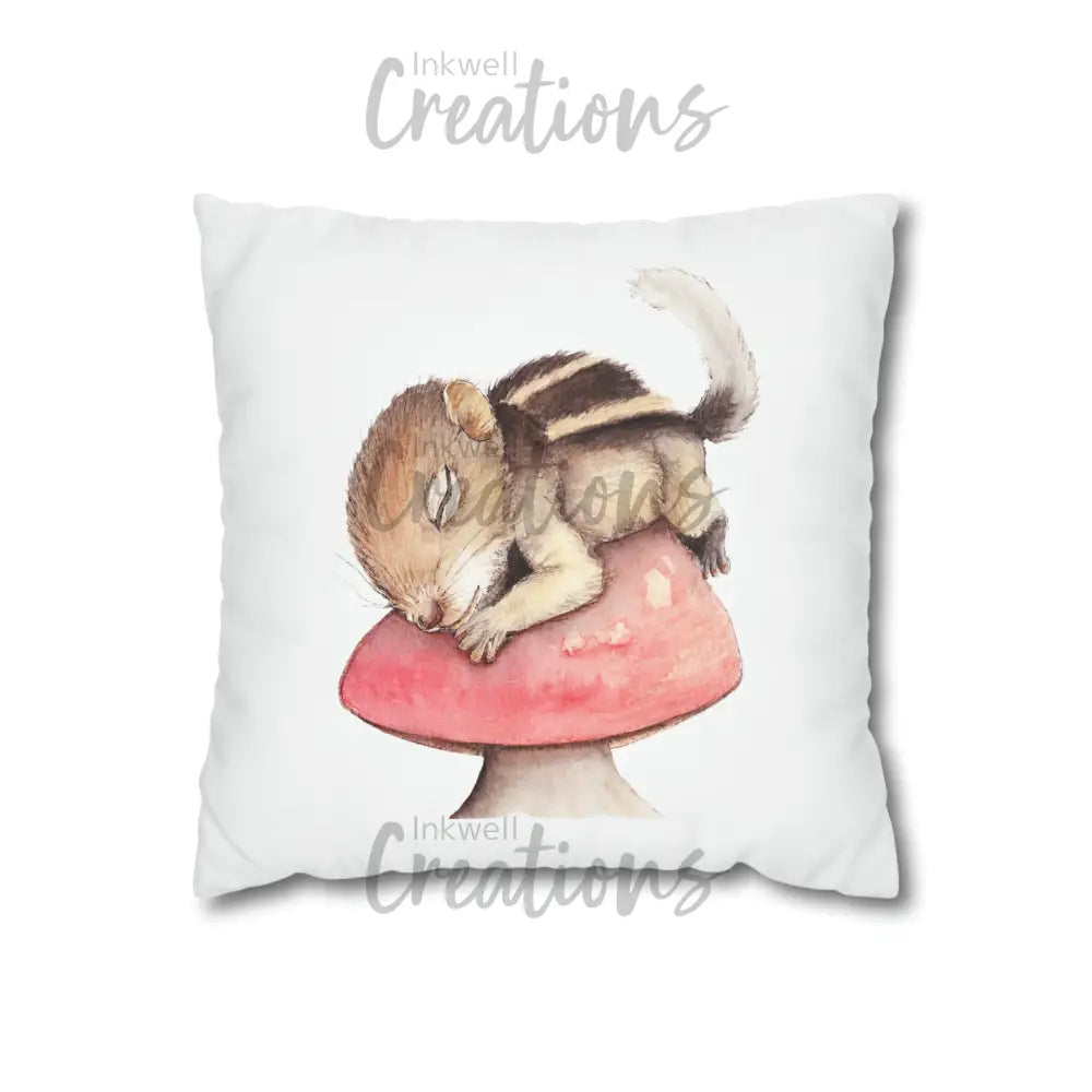 Sleeping Squirrel - Polyester Cushion Cover 16 × Home Decor