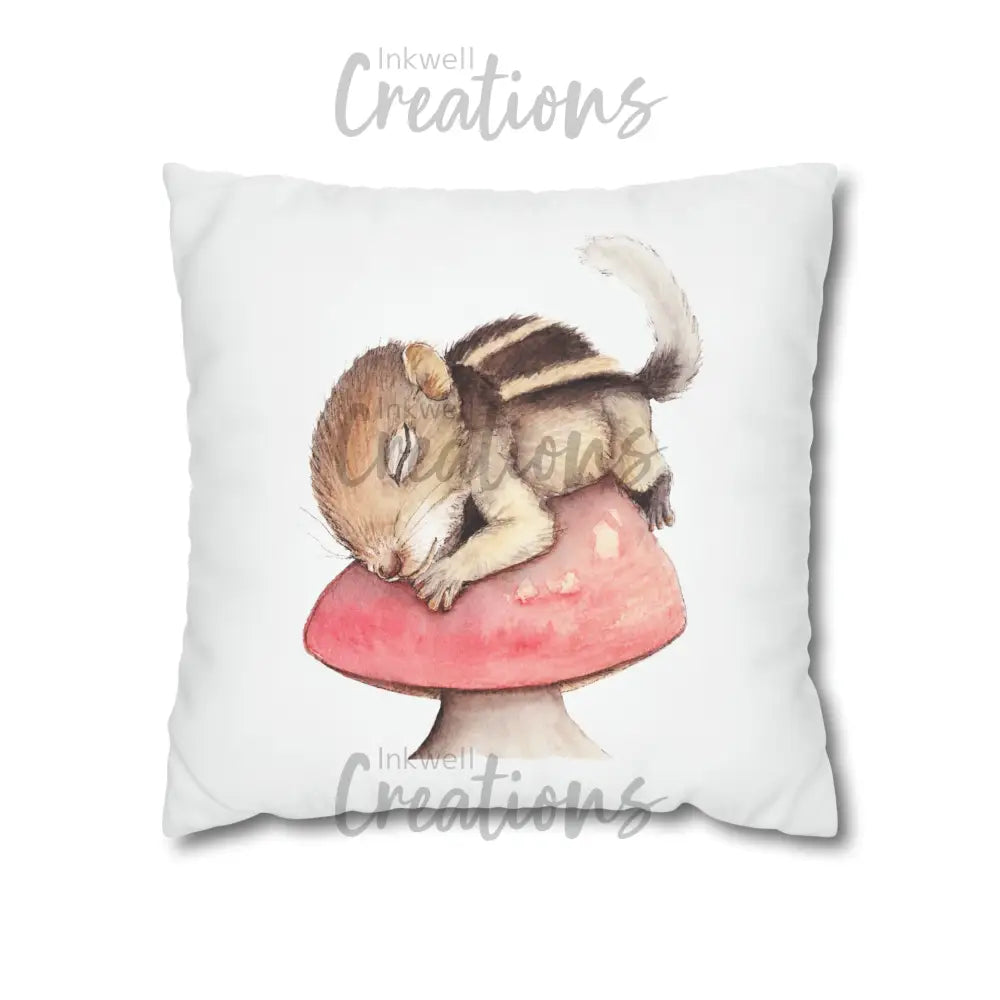 Sleeping Squirrel - Polyester Cushion Cover 18 × Home Decor