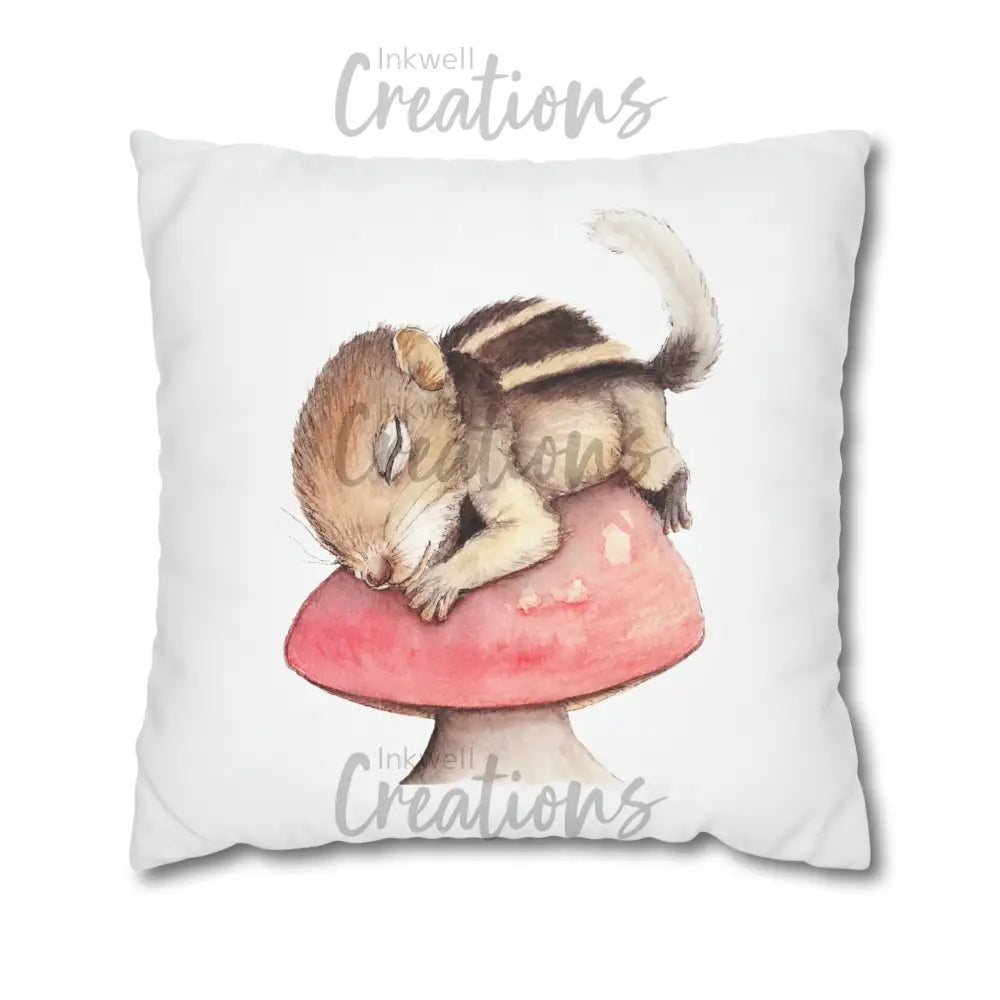 Sleeping Squirrel - Polyester Cushion Cover 24 × Home Decor