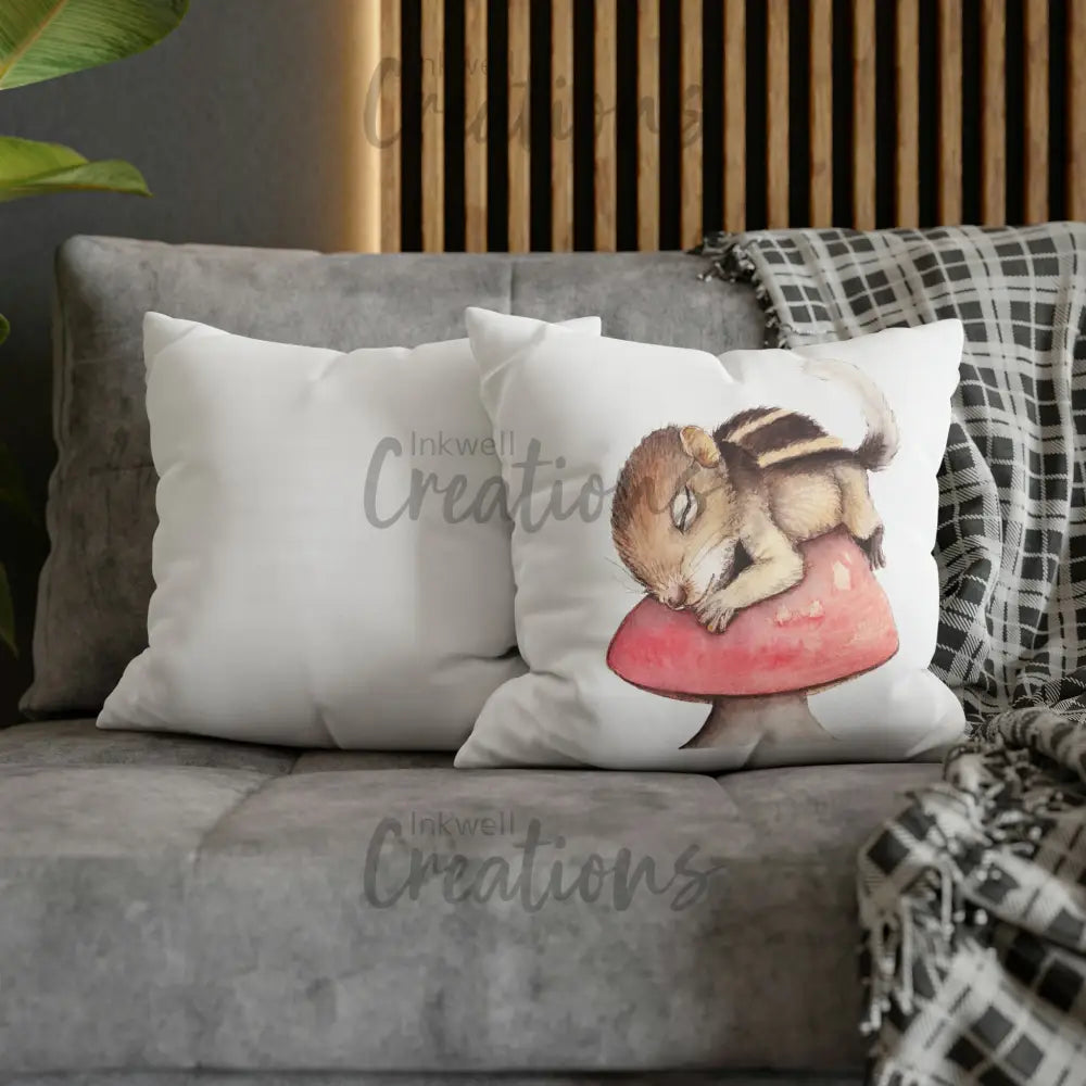 Sleeping Squirrel - Polyester Cushion Cover Home Decor