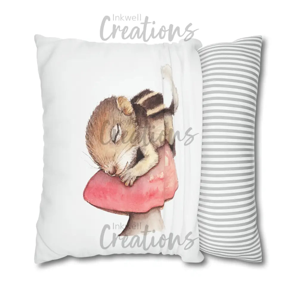 Sleeping Squirrel - Polyester Cushion Cover Home Decor