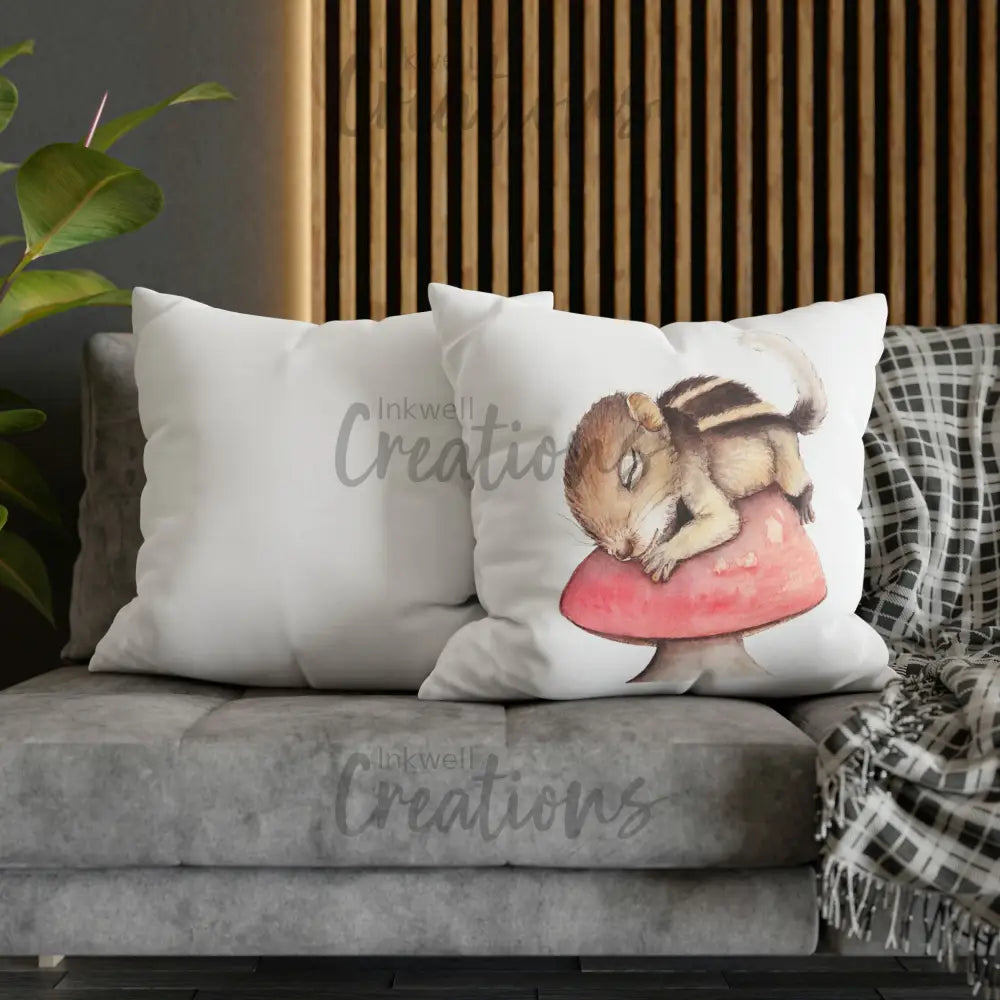 Sleeping Squirrel - Polyester Cushion Cover Home Decor