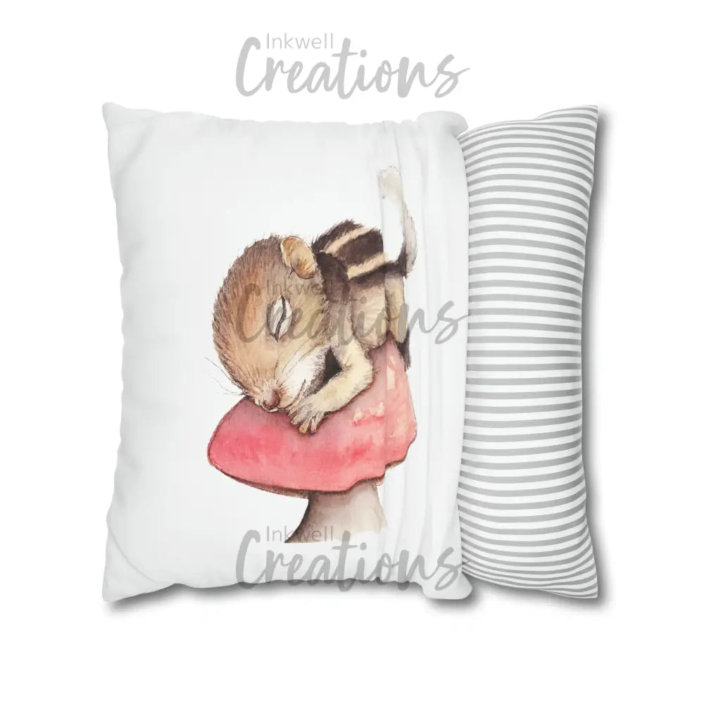 Sleeping Squirrel - Polyester Cushion Cover Home Decor