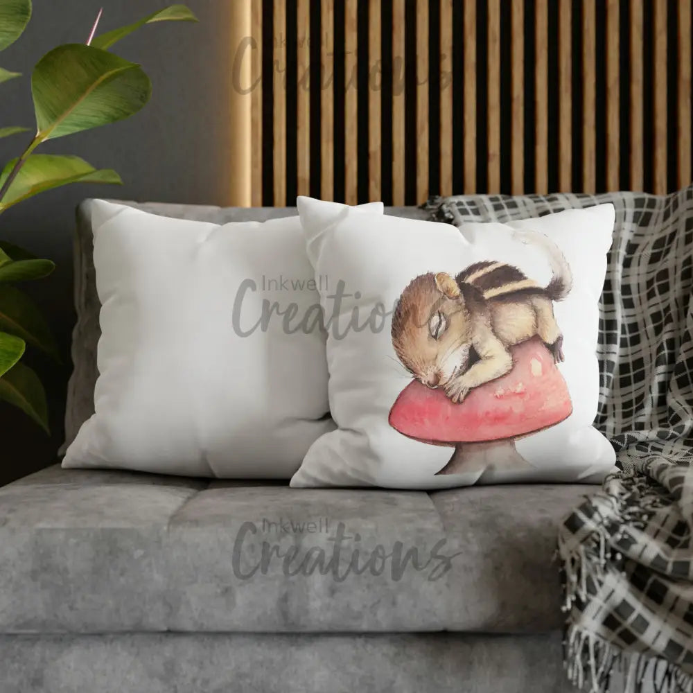 Sleeping Squirrel - Polyester Cushion Cover Home Decor