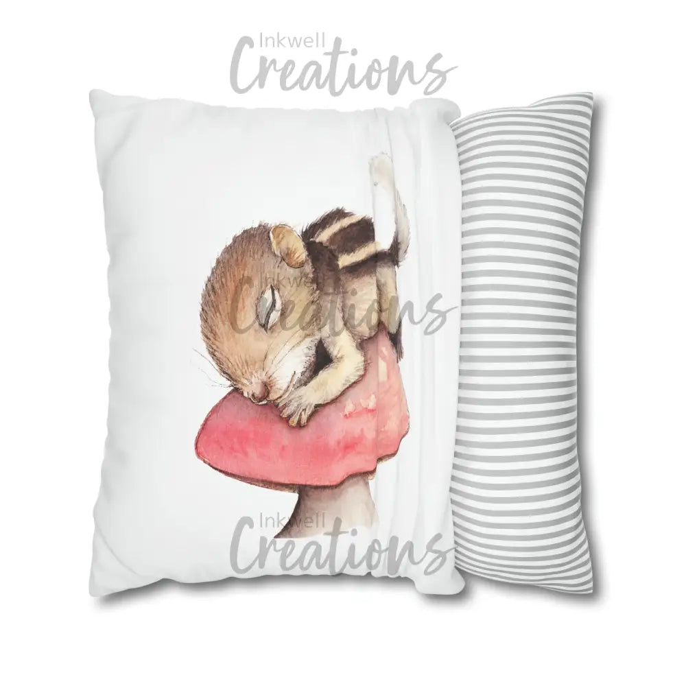 Sleeping Squirrel - Polyester Cushion Cover Home Decor