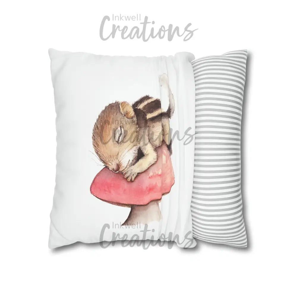 Sleeping Squirrel - Polyester Cushion Cover Home Decor