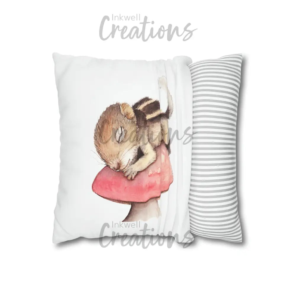 Sleeping Squirrel - Polyester Cushion Cover Home Decor