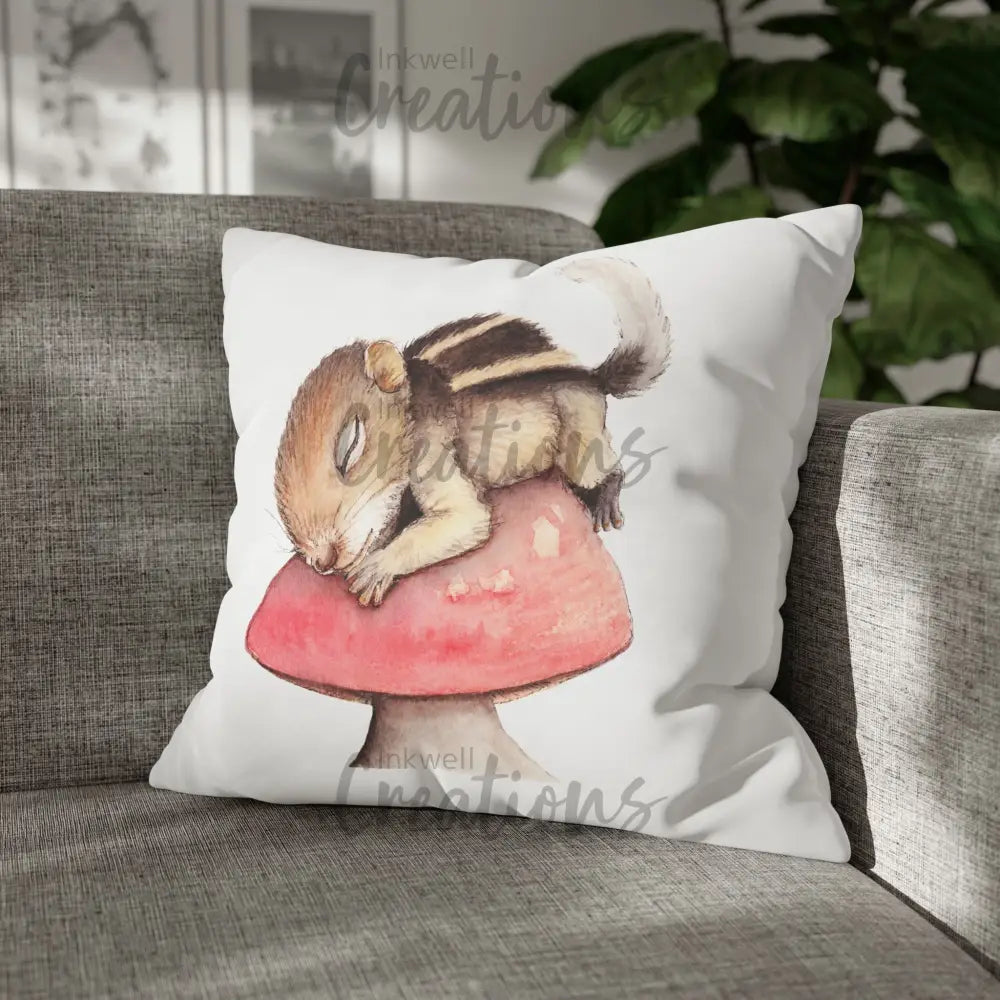 Sleeping Squirrel - Polyester Cushion Cover Home Decor