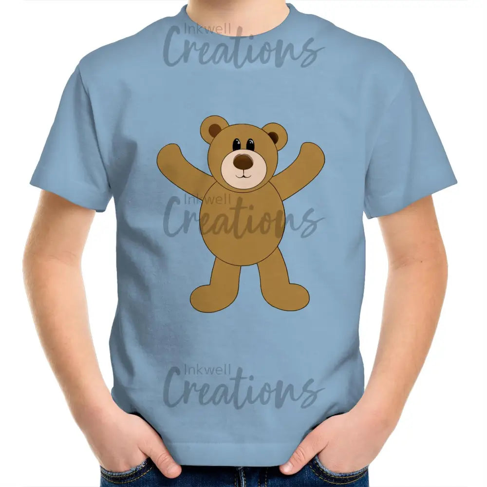 Teddy Bear Kids T-Shirt Carolina Blue / 2