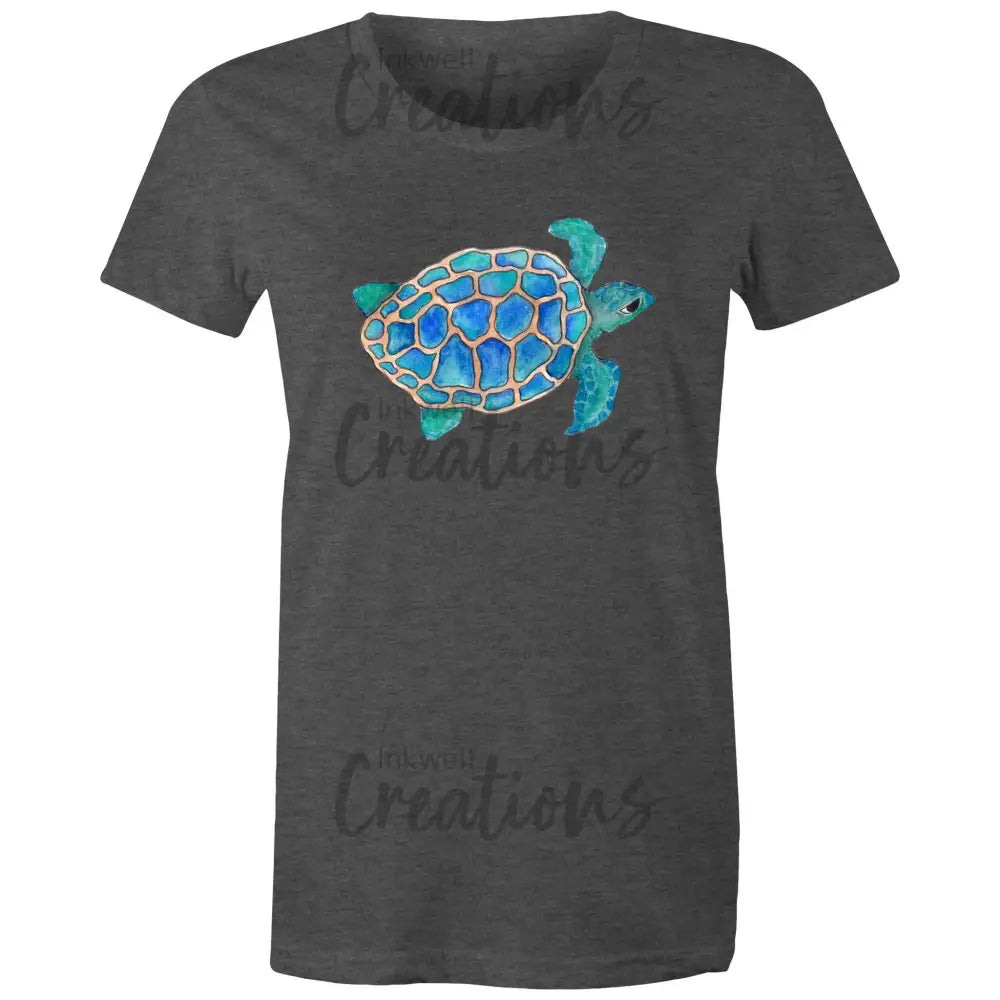 Turtle - Womens Maple Tee Asphalt Marle / Extra Small