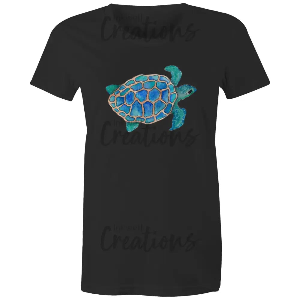 Turtle - Womens Maple Tee Black / Extra Small