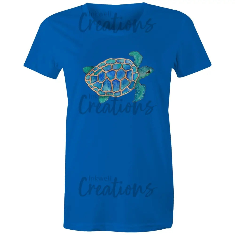 Turtle - Womens Maple Tee Bright Royal / Extra Small