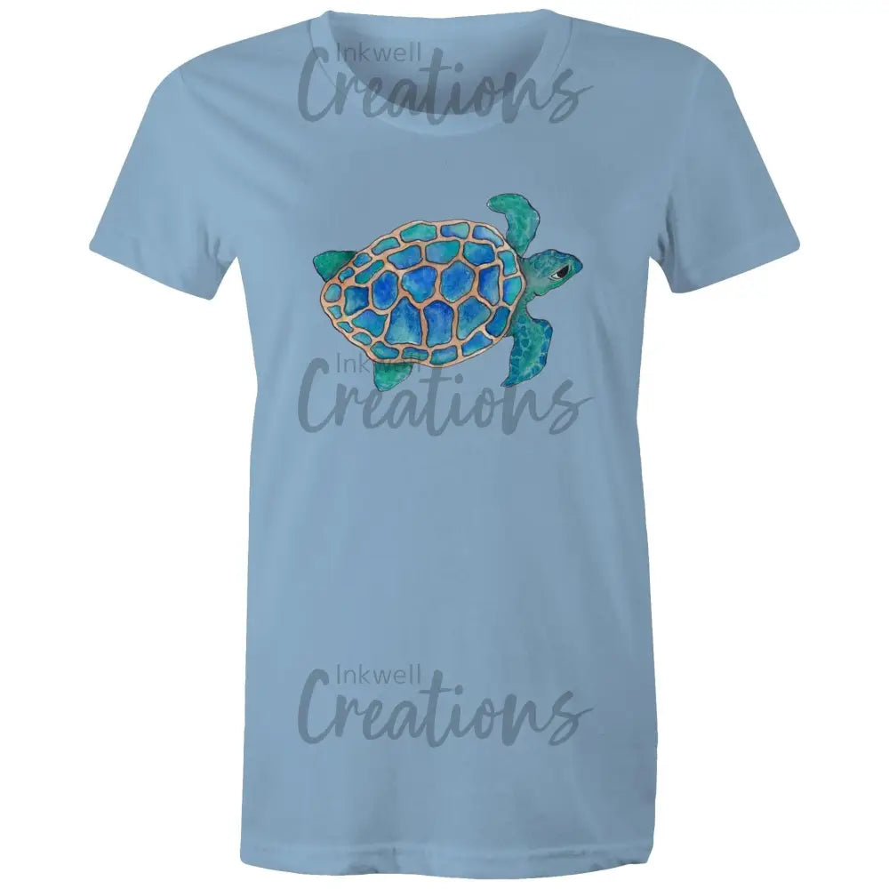 Turtle - Womens Maple Tee Carolina Blue / Extra Small