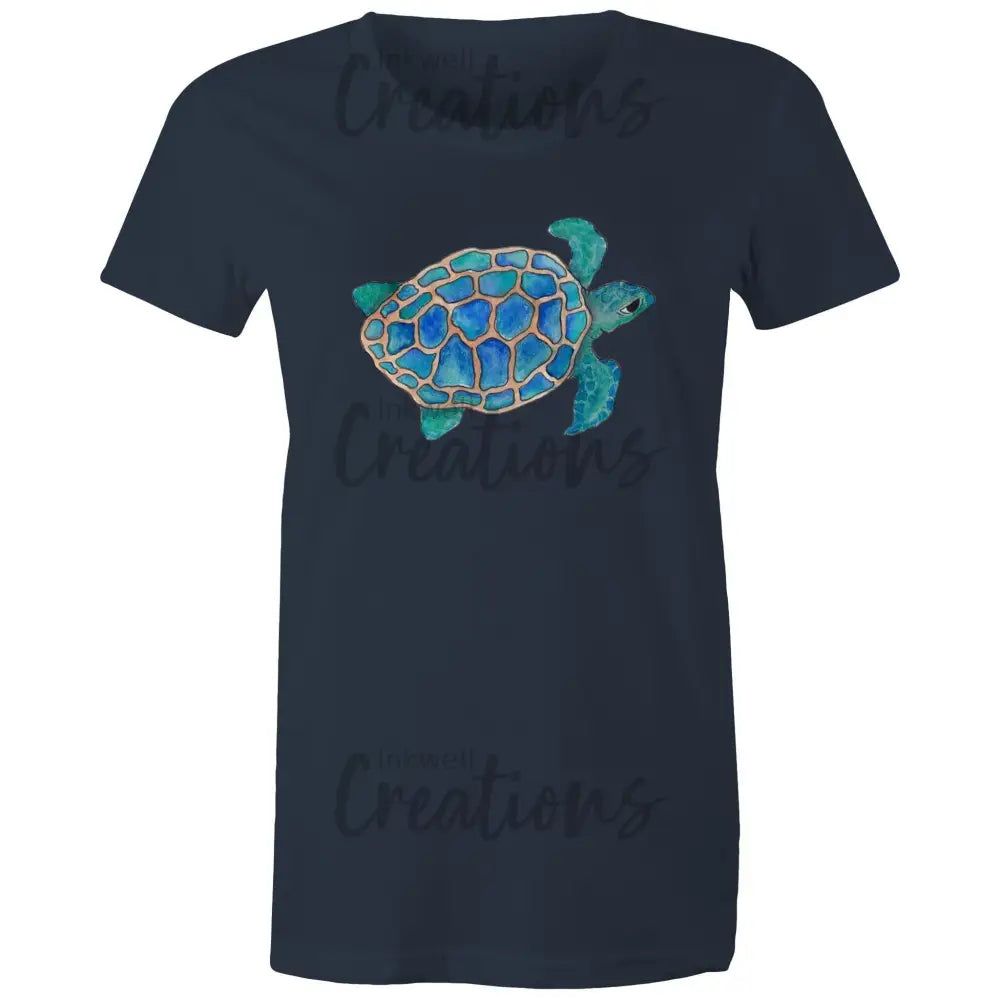 Turtle - Womens Maple Tee Navy / Extra Small