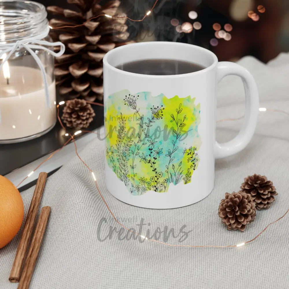 Watercolour Leaves - Mug 11Oz