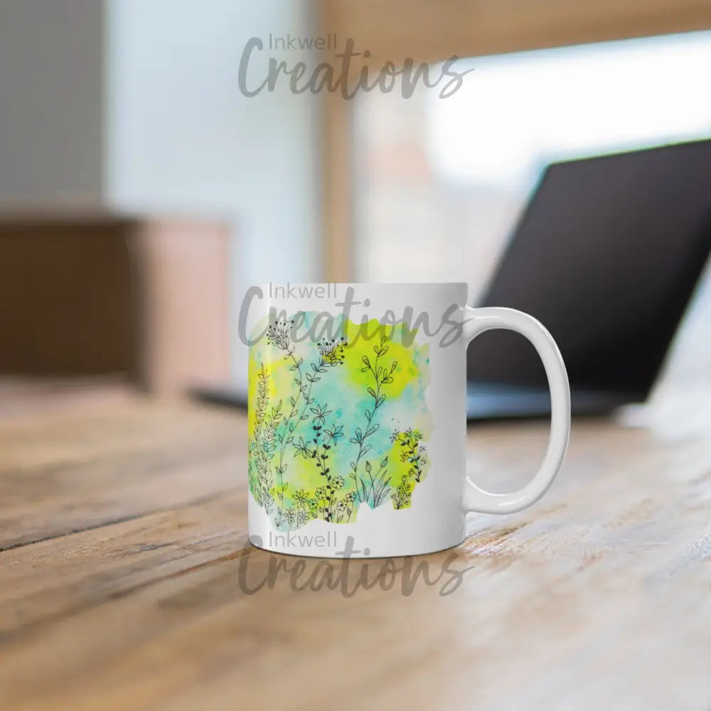 Watercolour Leaves - Mug 11Oz