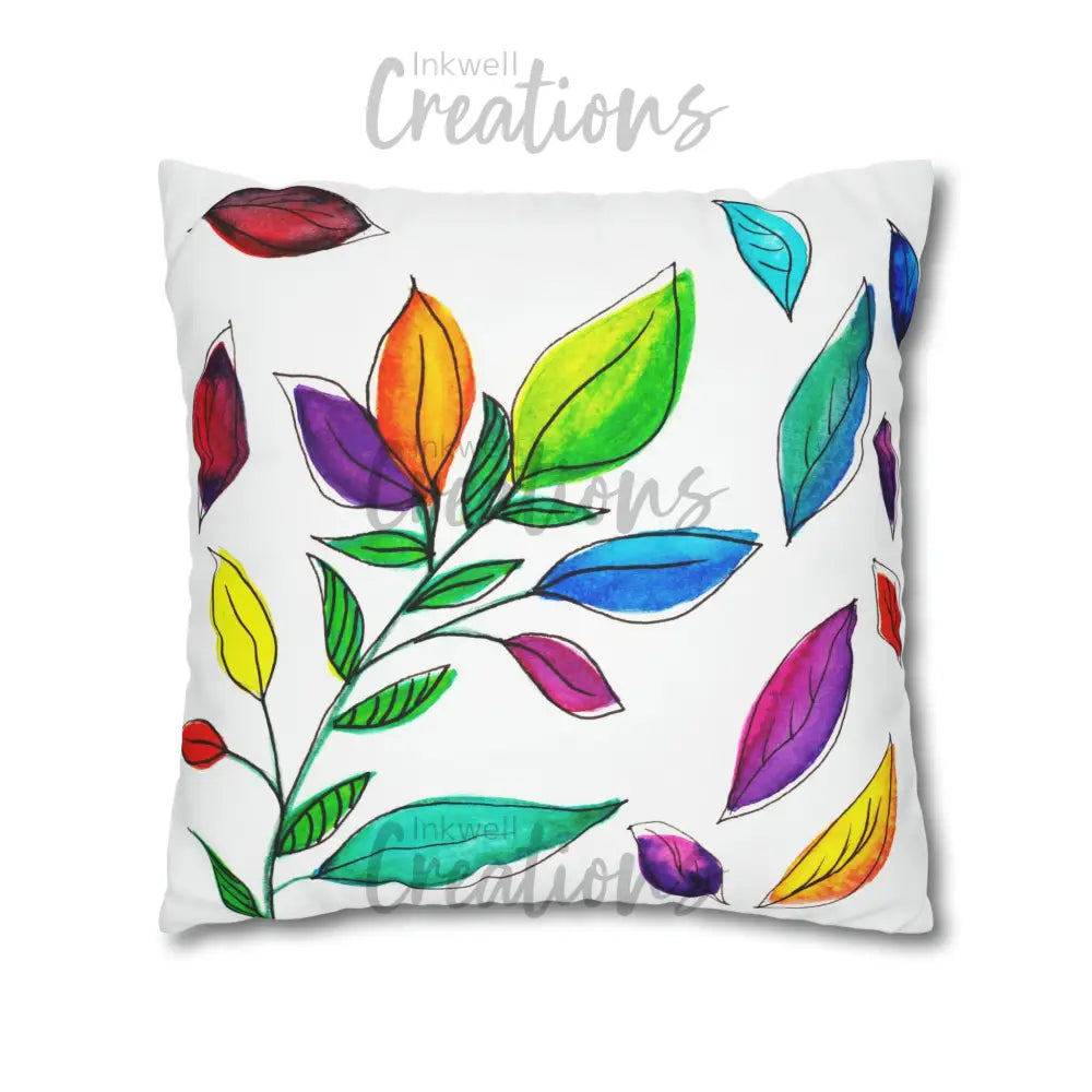 Watercolour Leaves - Polyester Cushion Cover Home Decor