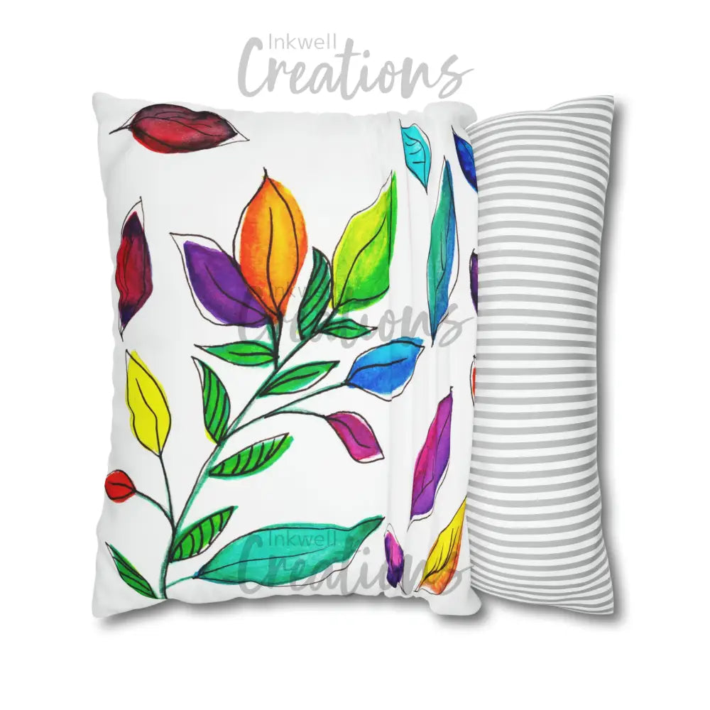 Watercolour Leaves - Polyester Cushion Cover Home Decor