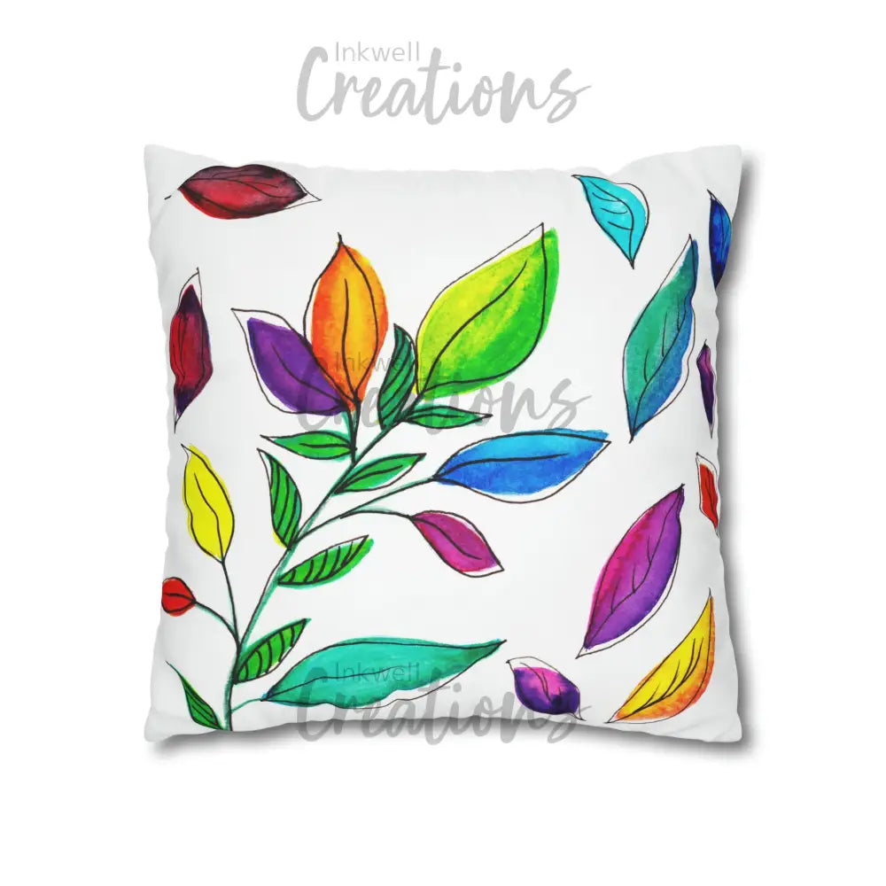 Watercolour Leaves - Polyester Cushion Cover Home Decor