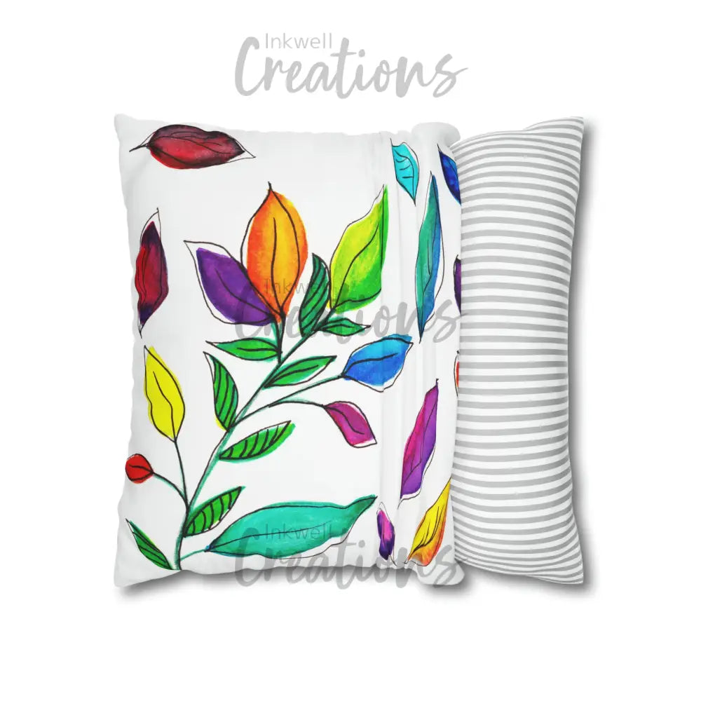 Watercolour Leaves - Polyester Cushion Cover Home Decor