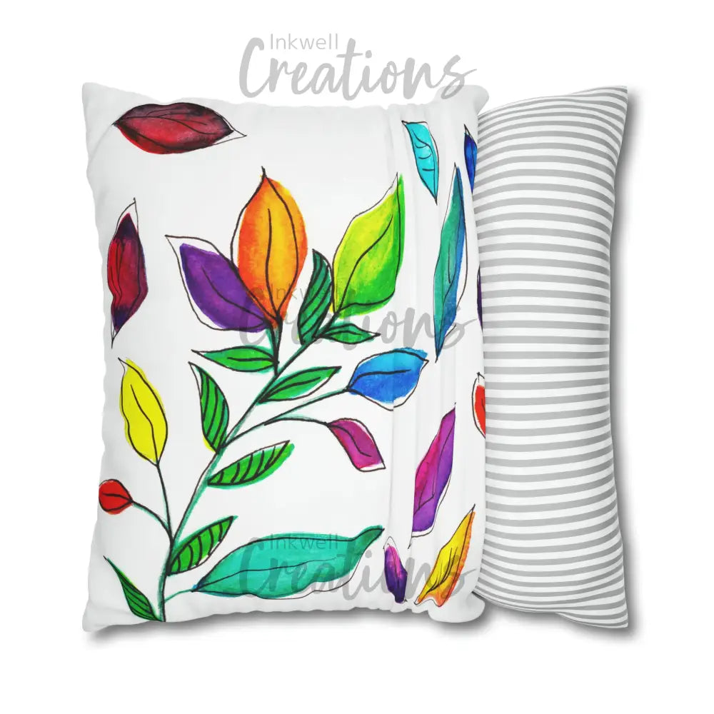 Watercolour Leaves - Polyester Cushion Cover Home Decor