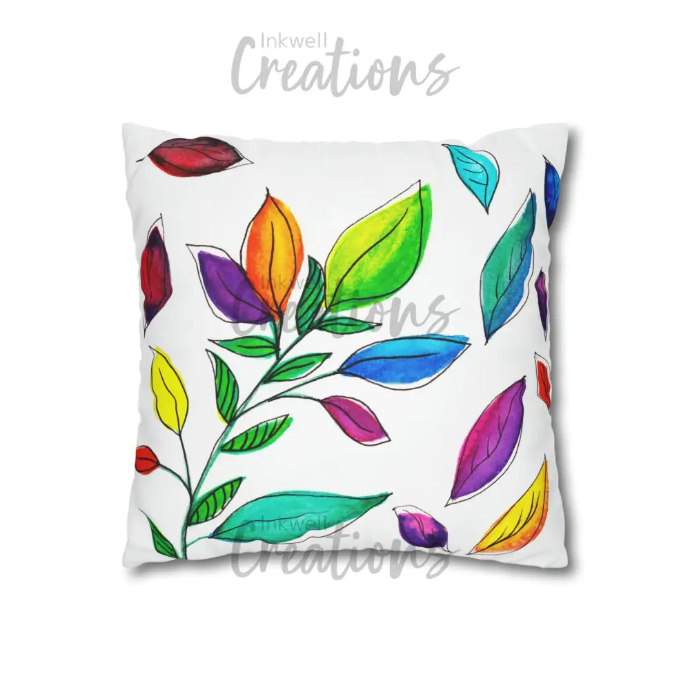 Watercolour Leaves - Polyester Cushion Cover Home Decor