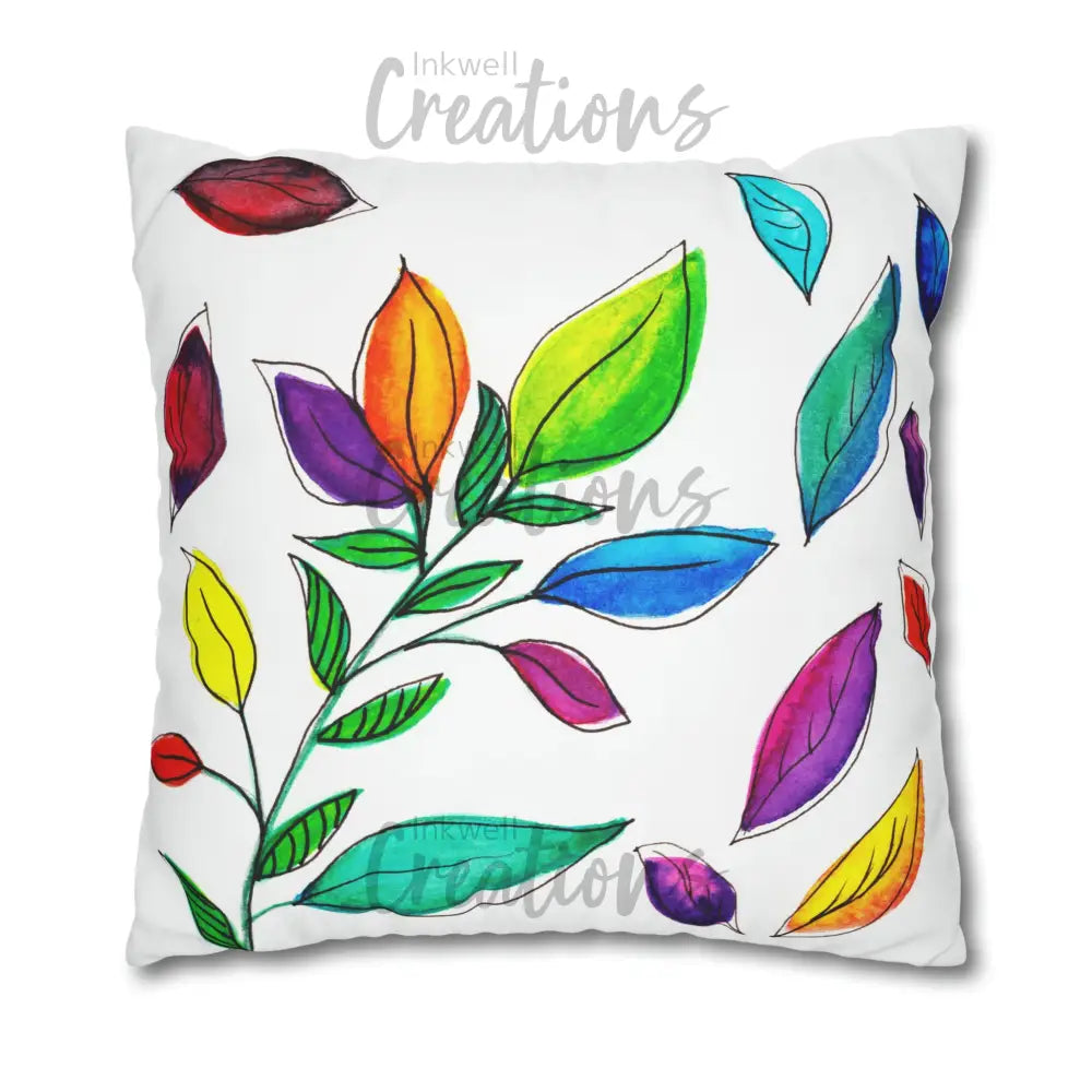 Watercolour Leaves - Polyester Cushion Cover Home Decor