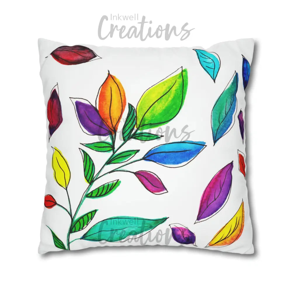 Watercolour Leaves - Polyester Cushion Cover Home Decor