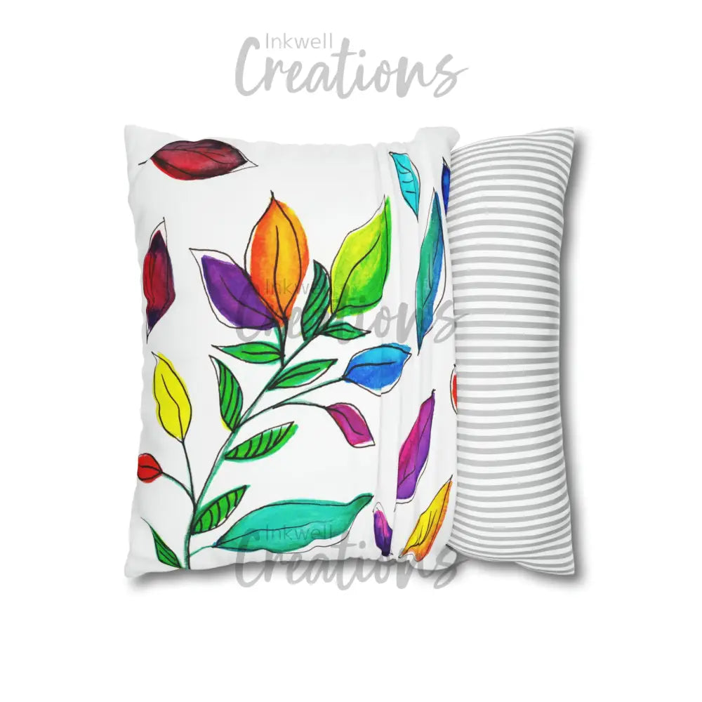 Watercolour Leaves - Polyester Cushion Cover Home Decor
