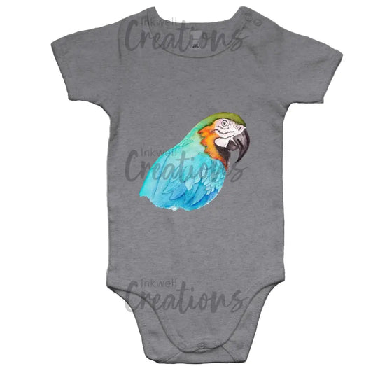 Parrot - Baby Onesie Romper Grey Marle / 0-3M