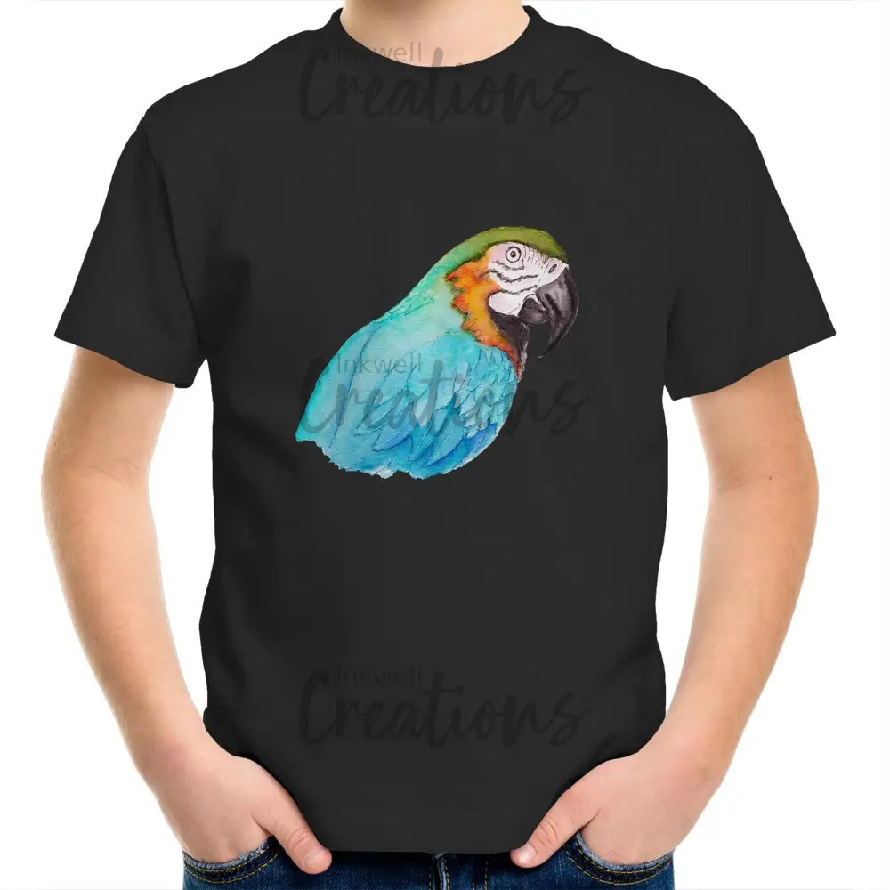 Parrot Colour Kids Youth T-Shirt Black / 2
