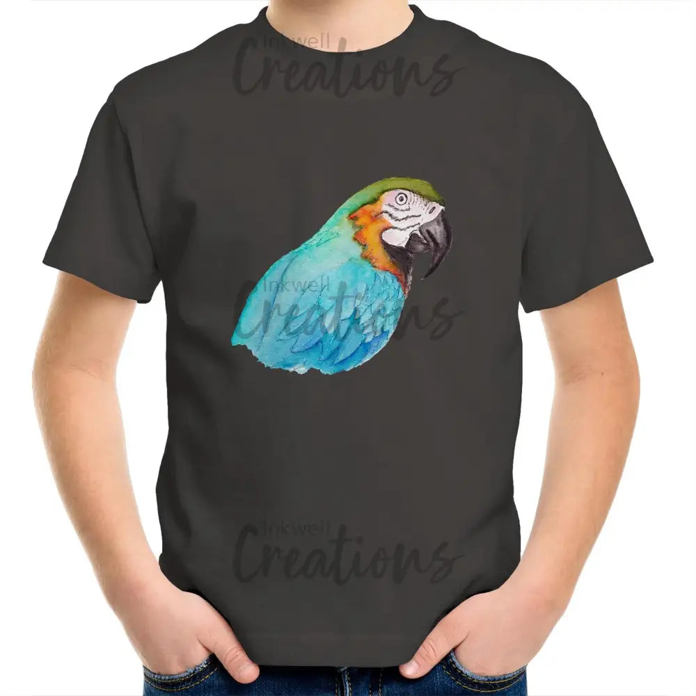Parrot Colour Kids Youth T-Shirt Charcoal / 2