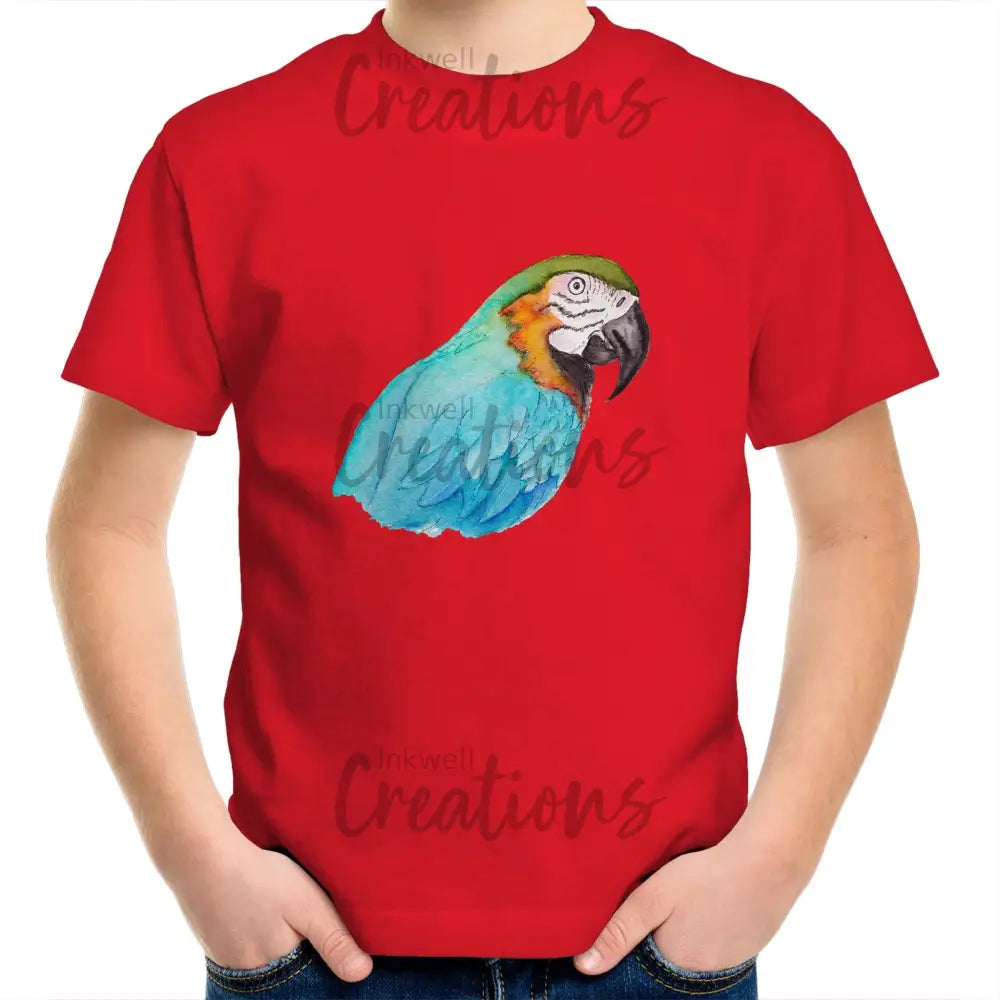 Parrot Colour Kids Youth T-Shirt Red / 2