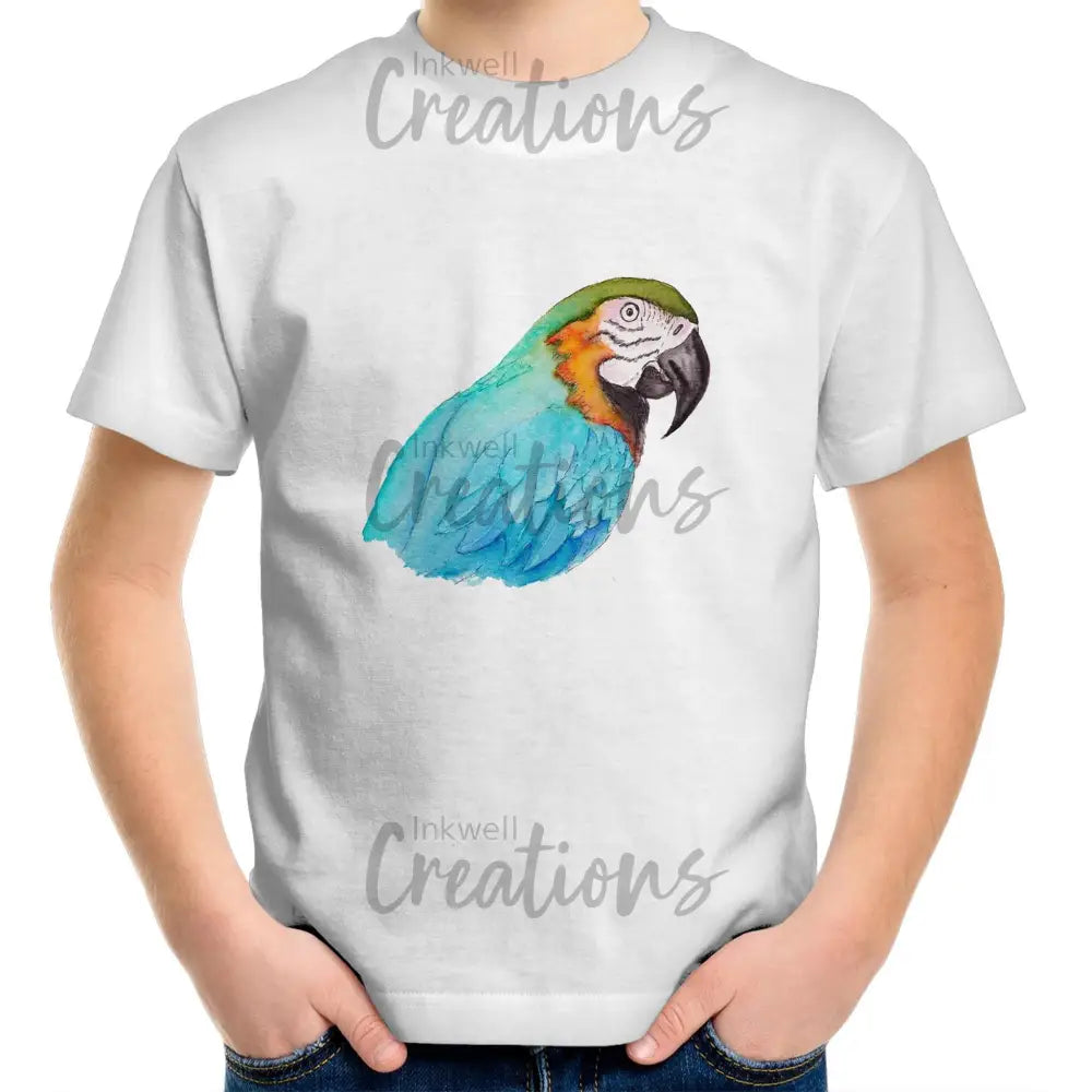 Parrot Colour Kids Youth T-Shirt White / 2