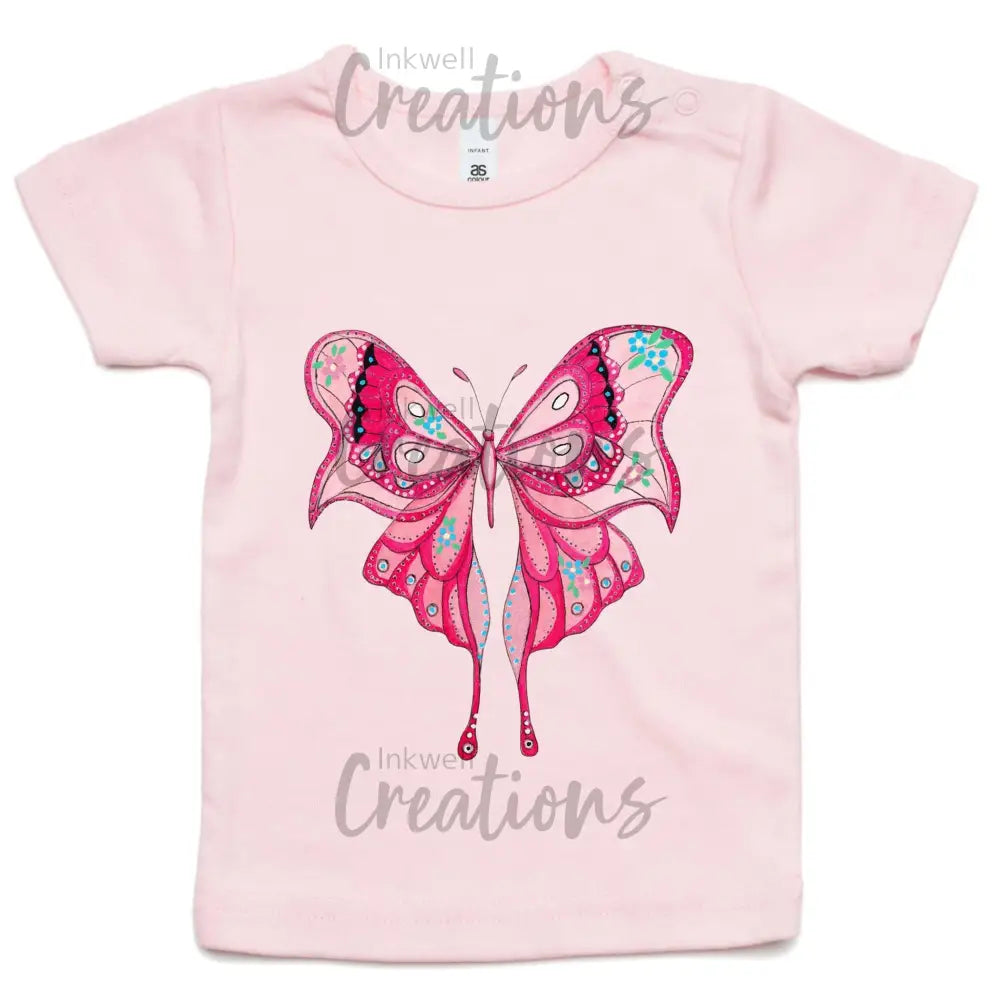Pink Butterfly - Infant Tee / 0-3M
