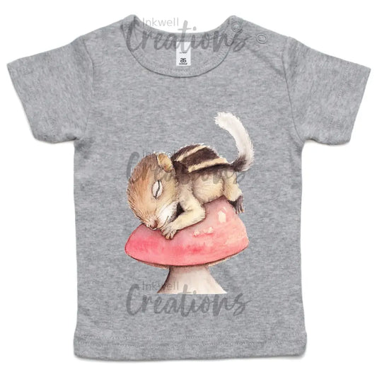 Sleeping Squirrel - Infant Tee Grey Marle / 0-3M
