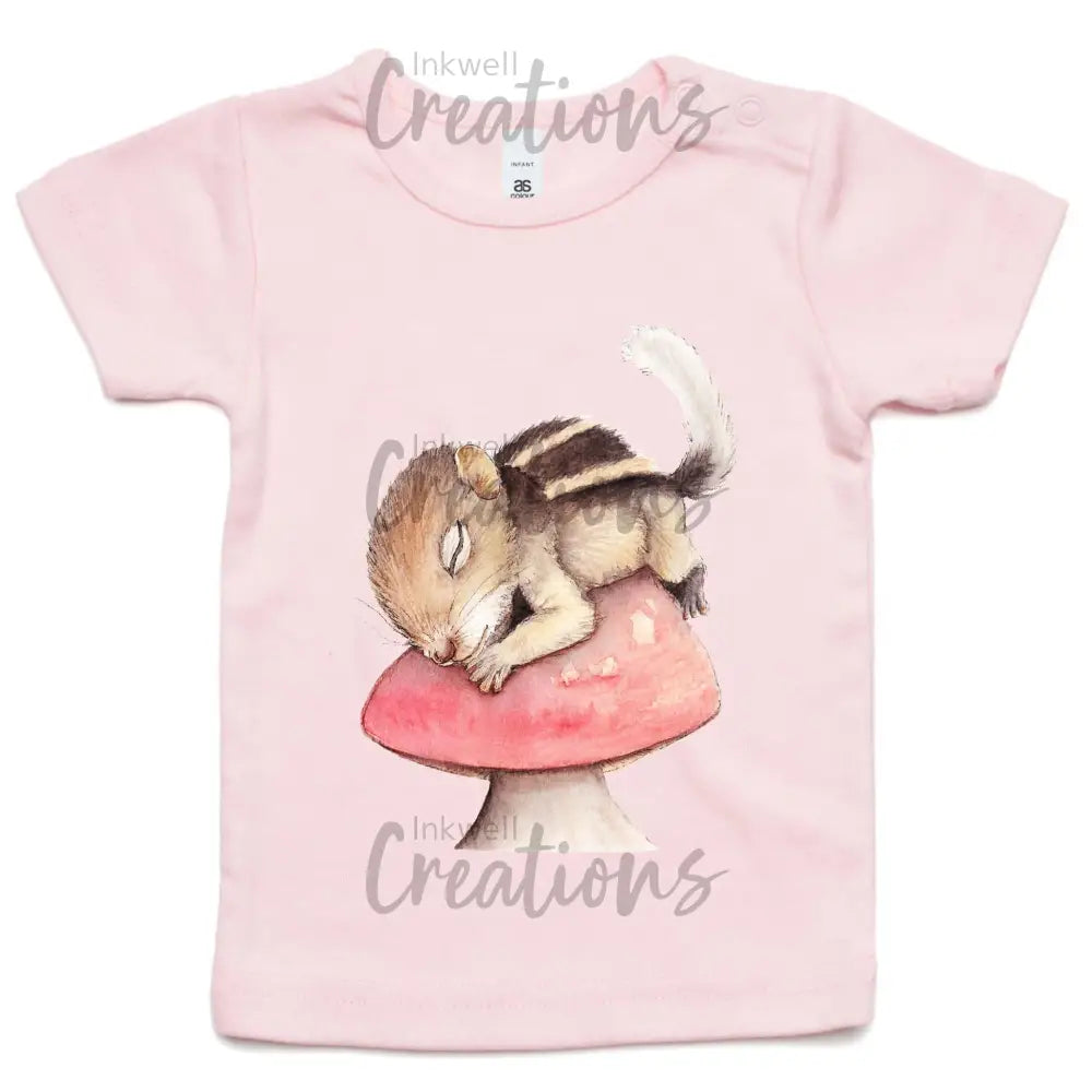 Sleeping Squirrel - Infant Tee Pink / 0-3M