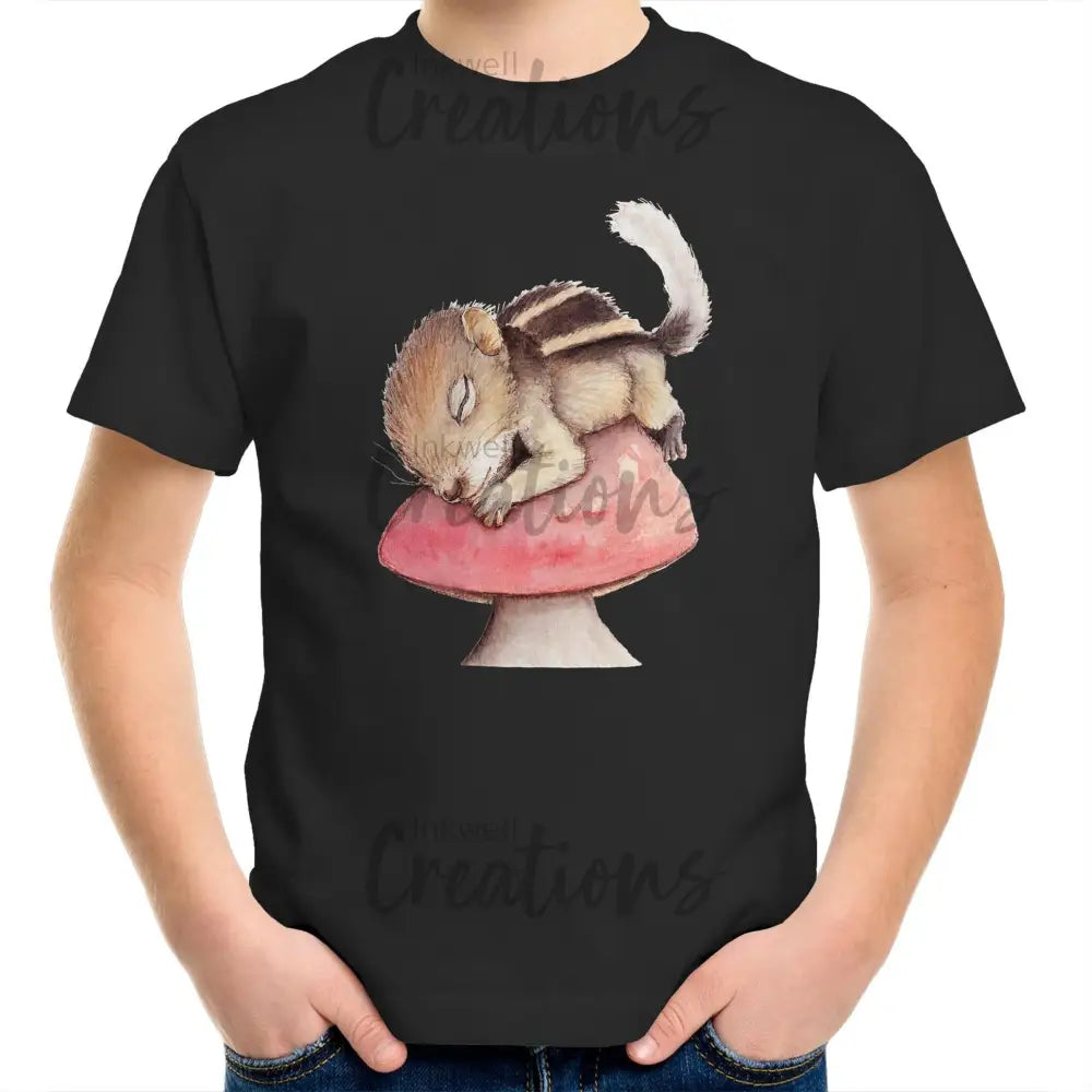 Sleeping Squirrel - Kids T-Shirt Black / 2