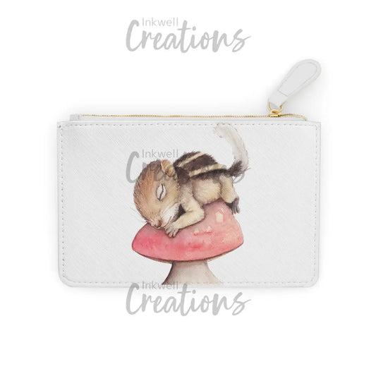 Sleeping Squirrel - Mini Clutch Bag 6.3 X 4 / White Bags