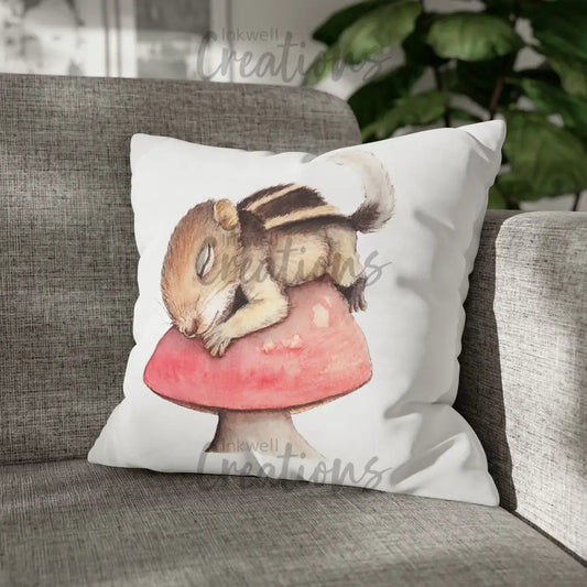 Sleeping Squirrel - Polyester Cushion Cover Home Decor