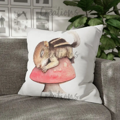 Sleeping Squirrel - Polyester Cushion Cover Home Decor
