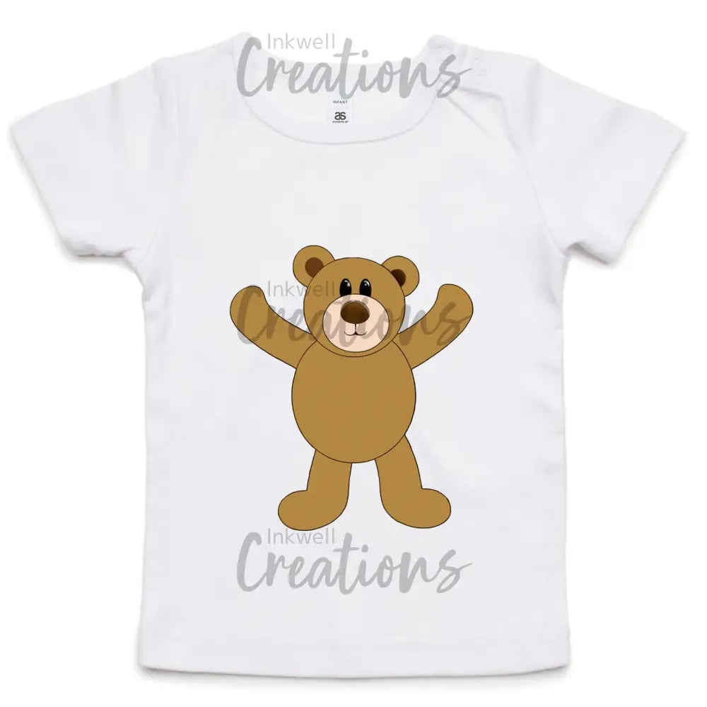 Teddy Bear - Infant Wee Tee White / 0-3M