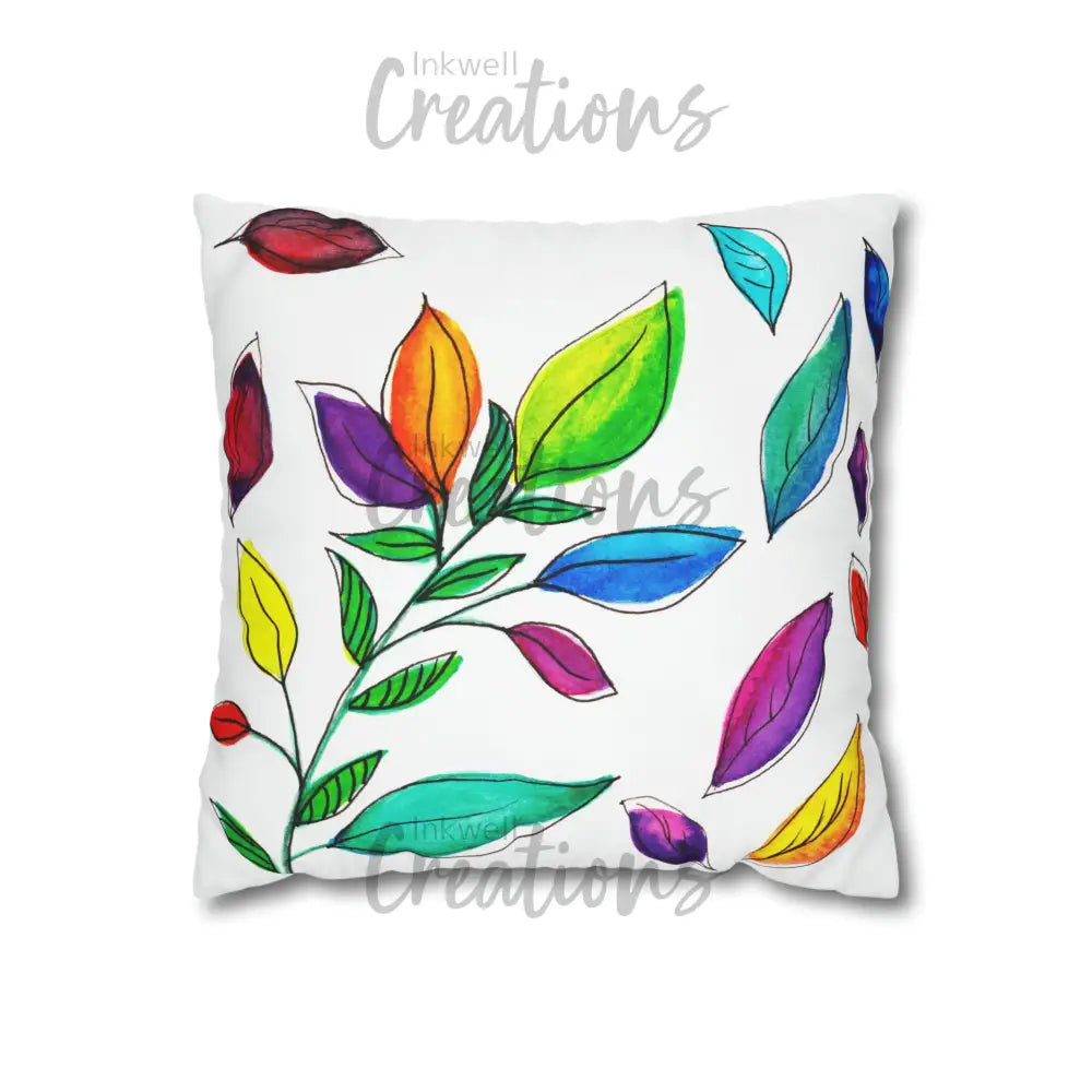 Watercolour Leaves - Polyester Cushion Cover 16 × Home Decor