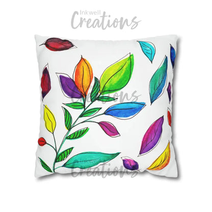 Watercolour Leaves - Polyester Cushion Cover 18 × Home Decor