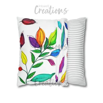 Watercolour Leaves - Polyester Cushion Cover Home Decor
