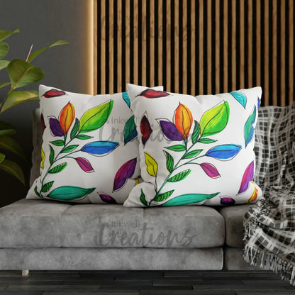 Watercolour Leaves - Polyester Cushion Cover Home Decor